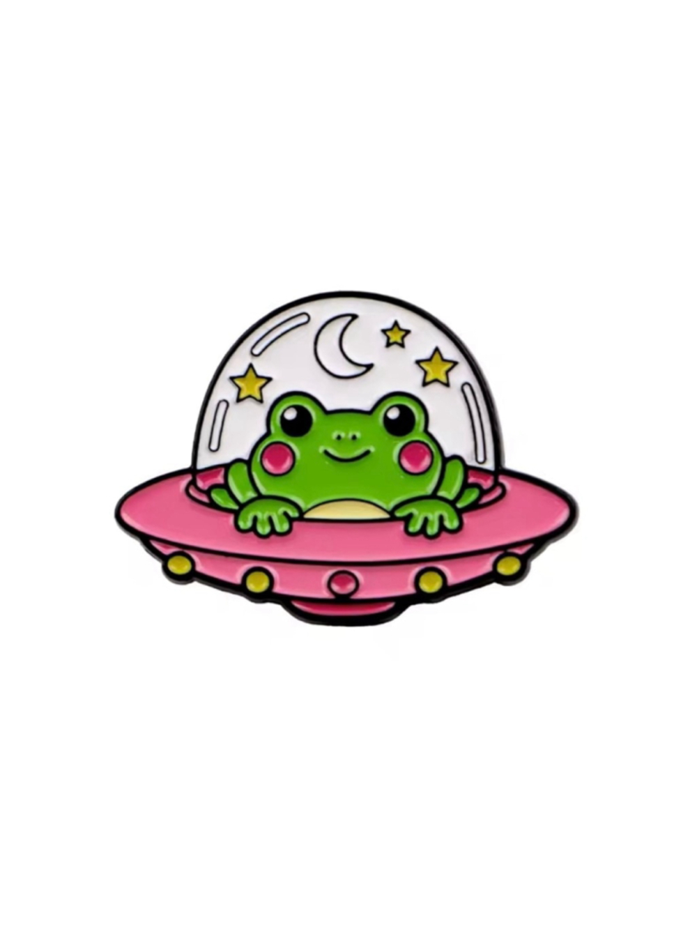 Cute Frog UFO Enamel Pin